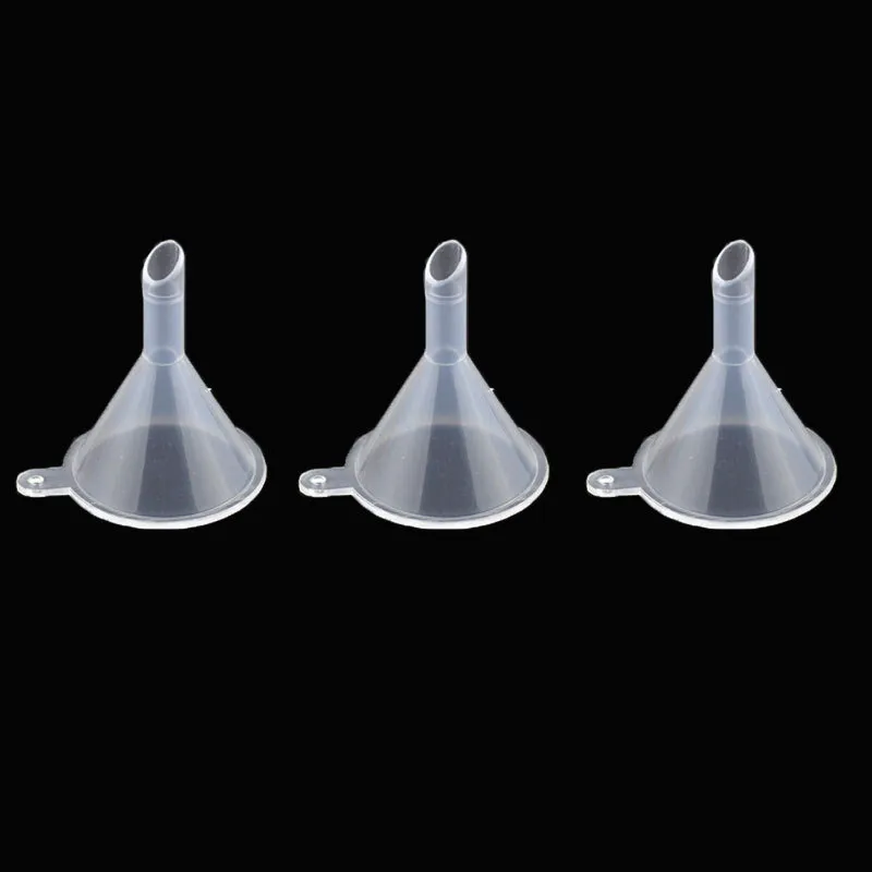 31mm*39mm Mini Plastic Funnel Filling Tool For Liquid Oil Essence Perfume Small Transparent Dispensing PP Funnels dh94511