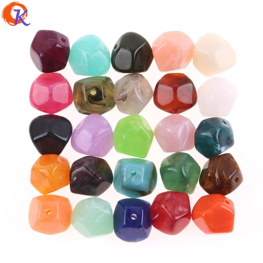 Crystal Cordial Design 20*22MM 90Pcs Resin Beads/Jewelry Accessories/Hand Made/Marble Effect Bead/Octagon Shape/DIY/Earring Findings