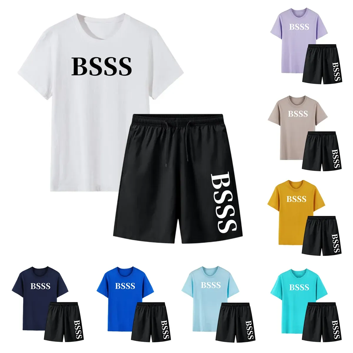 Nytt designer Brand Logo Men's Sportswear Bulk Wholesale Bos T-shirt Shorts Unisex Jogging Sportswear Jogging Men set Sportswear Regelbundna sportkläder sportkläder