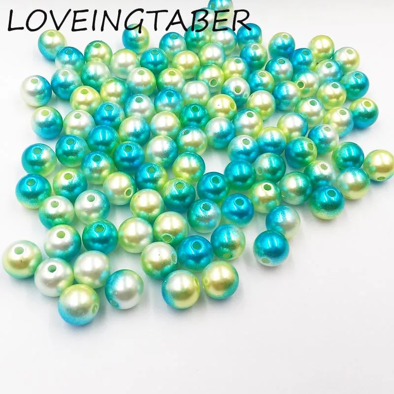 Kristal (Kies eerst de maat) 6mm/8mm/10mm/12mm Groen/Blauw Acryl Imitatie parel Kralen Voor DIY Kinderen Sieraden Maken