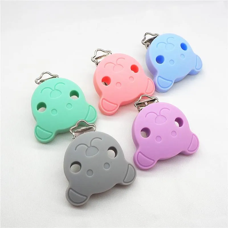 Pärlor Chengkai 10st BPA gratis silikonbjörnklipp DIY Baby Pacifier Bear Chupetero Chain Craft Clip Nurse Toy Gift Accessories