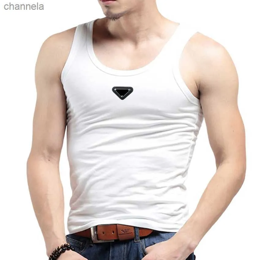 Débardeurs pour hommes T-shirt pour hommes Polos de créateurs de mode T-shirts Débardeur d'été en coton col rond sans manches marques de gilets femmes hommes solides chemises amples T231101