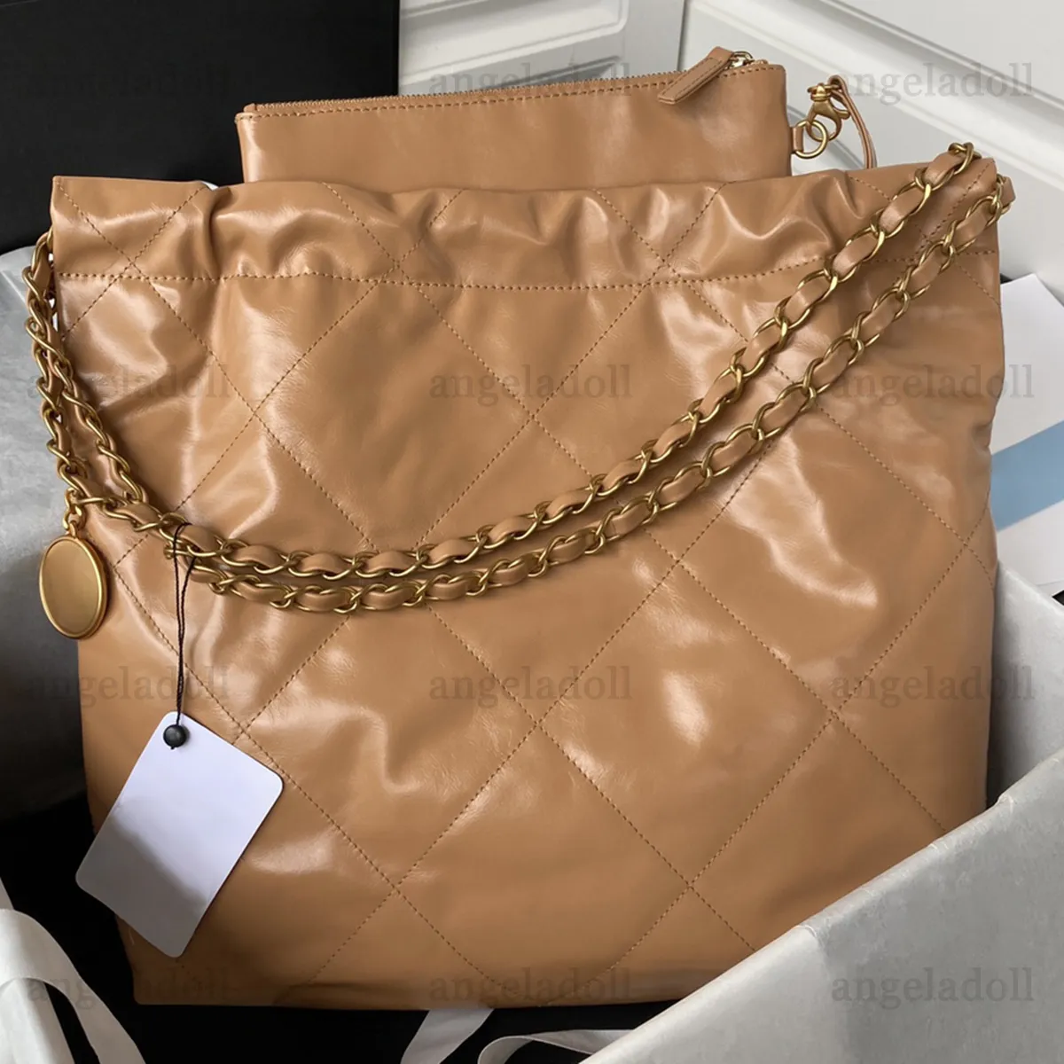 10A Mirror Quality Designer Tote Bag Small Medium Handbag For Women Shopping Bag Genuine Leather Quilted Tote Crossbody Purse Shoulder Gold Chain Bag With Mini Pouch From 270 73 DHgate