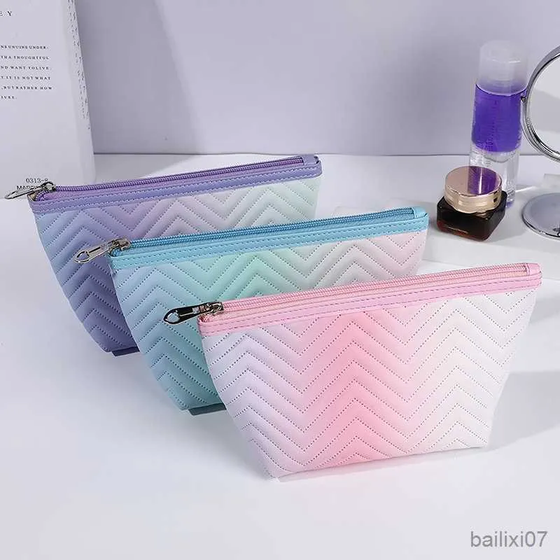 Cosmetic Bags Cases Leather Zipper Cosmetic Bag Candy Color Makeup Bag Pouch Women Travel Large Female Make Up Toiletry Bag Beauty Case