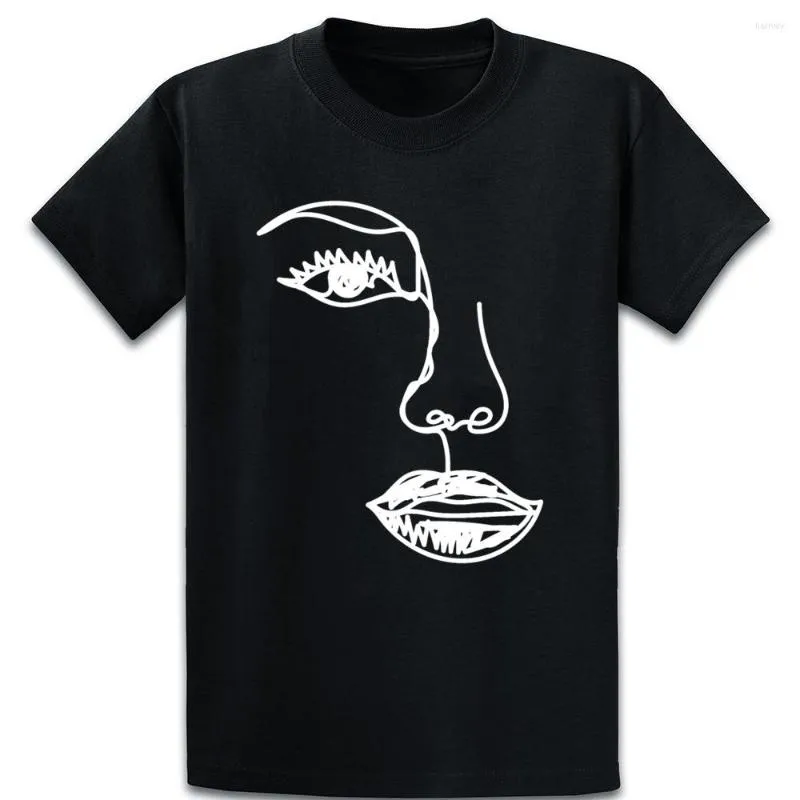 Men's T Shirts Nice Sketch Tee With A Sketched Face Of Beautiful Shirt Round Neck Normal Crazy Costume Cotton Casual Printing