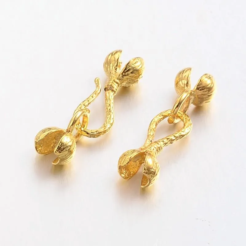 Polish 100Set Flower Brass Hook SHook Clasps Lead Cadmium Free Connector for DIY Jewelry Making Keychain Necklace Earring Accessories