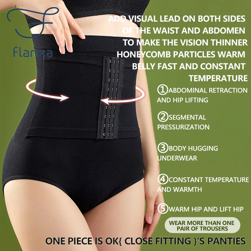 Flarixa Womens High Waist Tummy Tucker Body Shaper Flat Belly