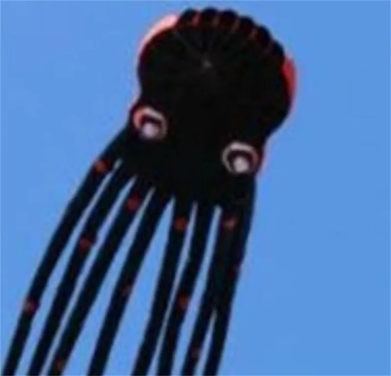 Octopus Kids Kite Black Young Perena Kites 3 D Eyes Fabric Skeletonless Day Day Toy Large Toy Sports Easy Fly Fly Floatee no Sky Park Kite Simplicity Cool Ba40
