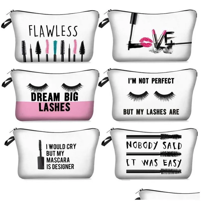 Storage Bags Digital Bride Makeup Girls Brides Toiletry Pouch Lipstick Eyelashes Cosmetic Bag Christmas Birthday Party Gift For Girl Dhibr