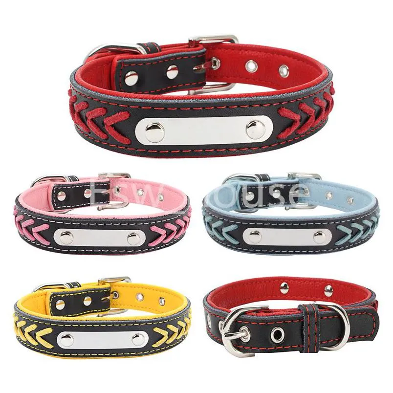 Hondenkragen ontleent gepersonaliseerd roestvrij staal Iron Pet ID Tag Naam Tlaatje Collar Accessoire Drop Delivery Home Garden Supplies DHGD9