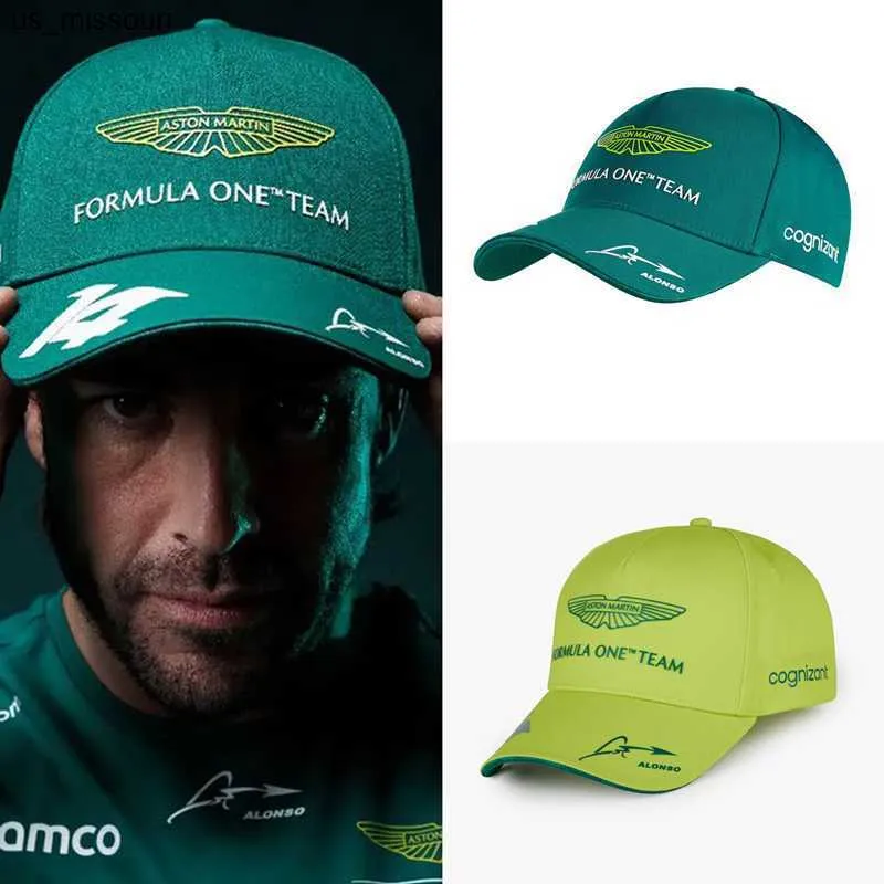 CALL CAPS CAPS CAPS 2023 GORARA ASTON MARTIN F1 FERNANDO Alonso Baseball Snapback Gorro Cotton HAT Capable Cap Sun Hats Gorras Hombre Y2303 J230520