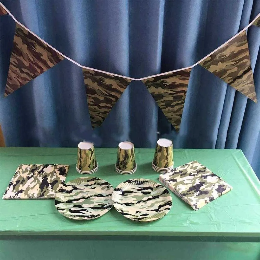 Vaisselle Jetable Camouflage Vaisselle Set Armée Vert Assiettes En Papier  Tasses Serviettes Thème Militaire Fête Danniversaire Décorations  Fournitures Z0520 Du 23,89 €