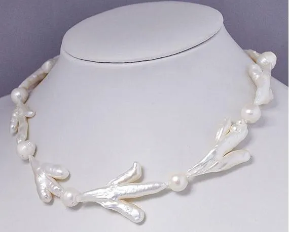 Necklaces Unique Pearls Jewellery Store New Arrival Real Pearl Necklace Single Strand Chicken Feet White Keshi Baroque Fine Jewelry Women