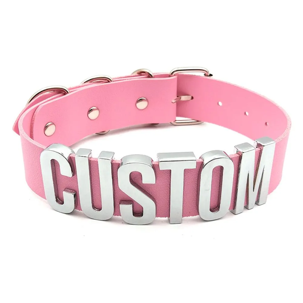 Custom leather cheap choker