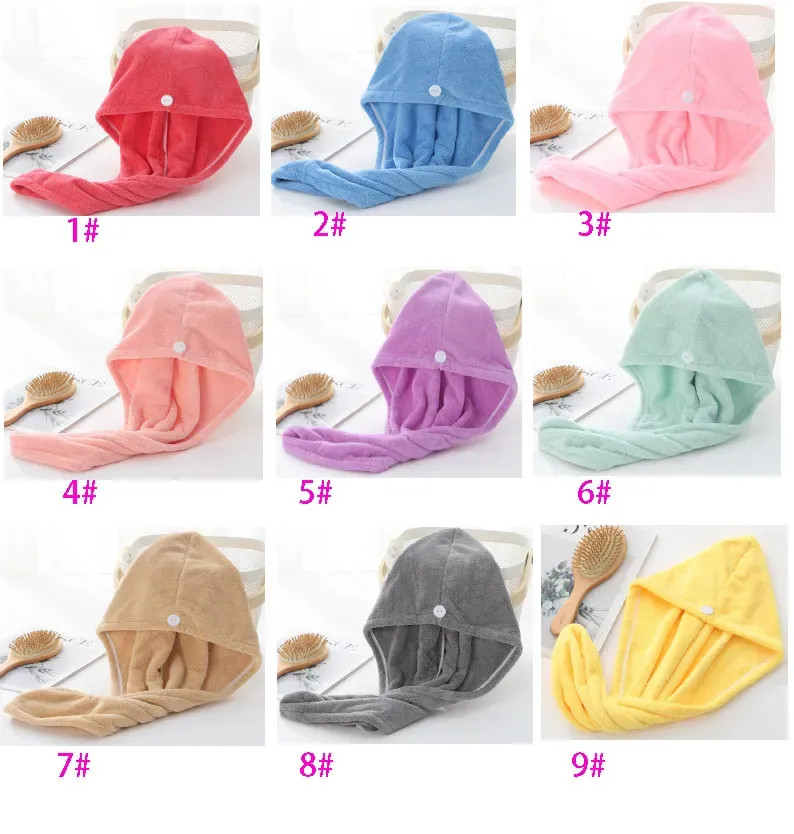 Microfibre Cheveux Serviette Wrap Bonnets De Douche Femmes Coral Fleece Super Absorbant Cheveux À Séchage Rapide Turban Séchage Bouclés Long Épais Spa Bonnet De Bain