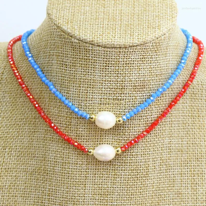 Pendant Necklaces 10 Pcs Handmade Jewelry Necklace Mix Color Glass Beads Strand Elegant Pearls Fashion 90285