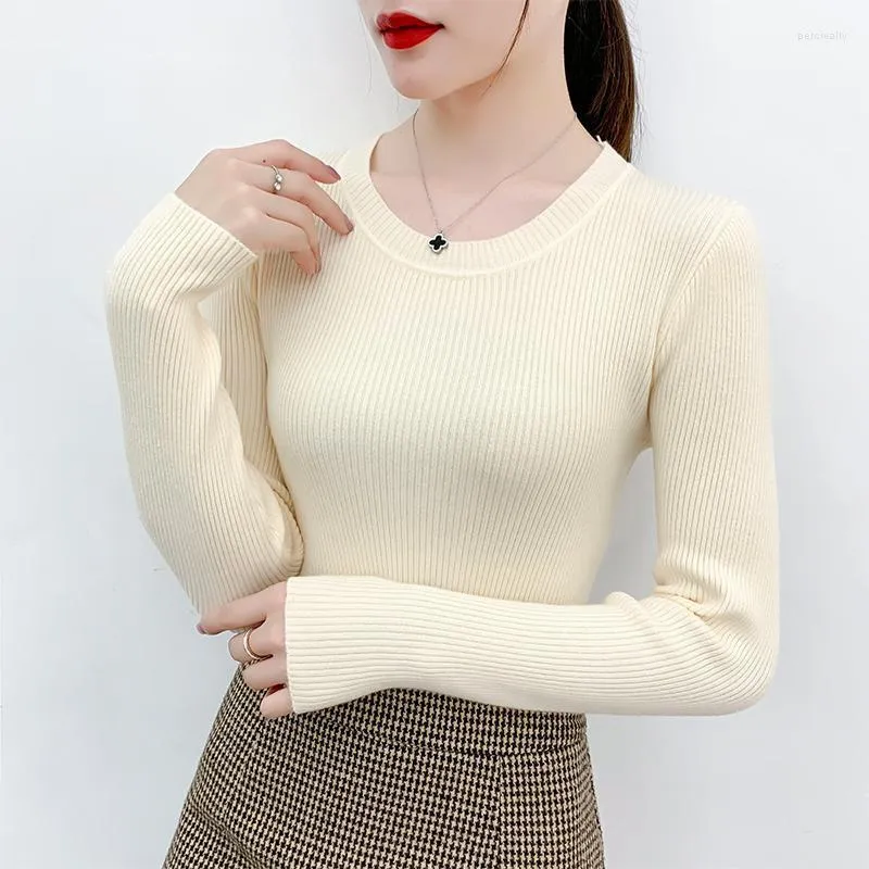 Sweaters with close clearance fitting short round collars