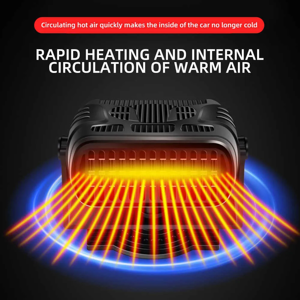 Portable 12V Car Heater Fan Auto Heating Fan 200W 12V - 2 in 1 Dryer  Windshield Defroster Heater