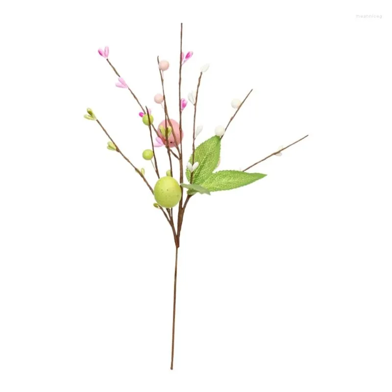 Decorative Flowers P82D Easter Egg Picks Artificial Stem Branch Tree Decoration Children School Home Office Party Display Ornament