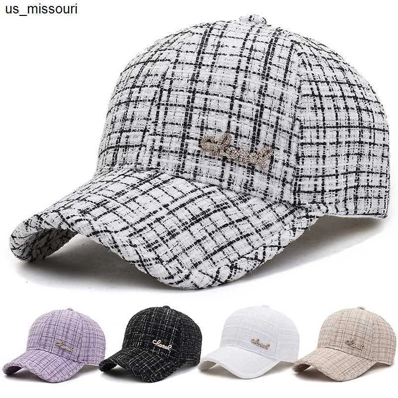 Caps de bola Moda Baseball Cap para mulheres Senhoras Hat de inverno quente Lattice Luxury Brand Design de marca de luxo Snapback Ajusta Snapback Cap J230520