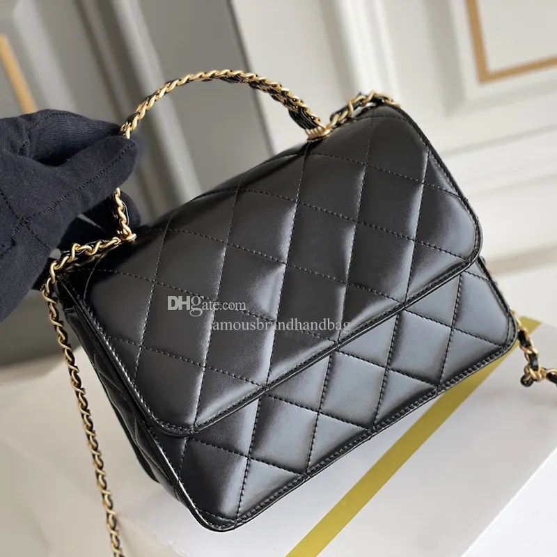 Designer Small Flap 10A Mirror Quality Shiny Calfskin Shoulder Bag Handbag 20CM with Box C057