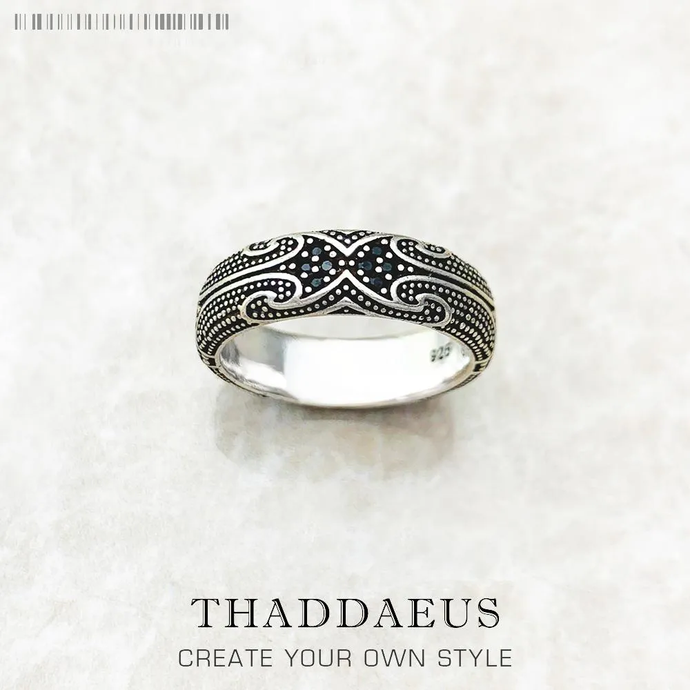 Anéis de banda anel maori tatuagens etno fino jewerly para mulheres homens outono novo ornamento cultural presente em prata esterlina 925