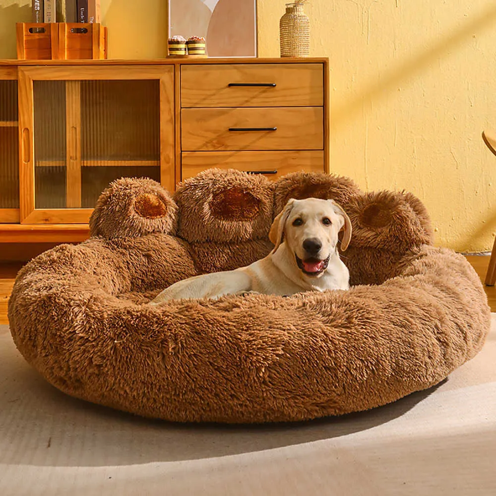 Winter Dog Bed Bear Paw Shape Casa Soft Sofa Washable Long Plush Soft Cat Bed For Indoor And Outdoor Use Medium To Large Size Warm Mat And Accessory G230520 From Custom jewelry 26.51
