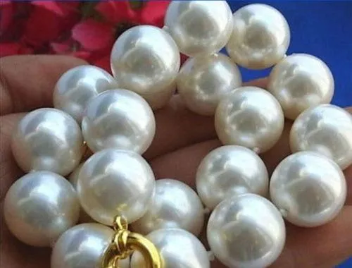 Halsketten niedrigste seltene riesige 20 mm Südsee weiße Muschel Perlen Halskette Schmuck Mode Schmuck Schmuck