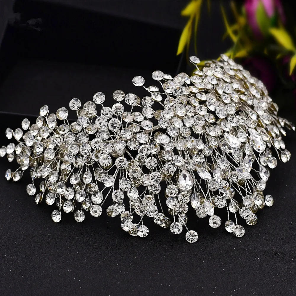 accessoires coiffes ornements de mariage argent plaqué or rose fête fait à la main style classique fascinateurs luxueux extravagants belles couronnes de mariage 33