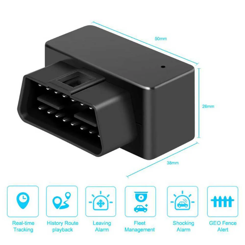 カーミニOBD GPS音声モニタートラッカー16pin OBD IIプラグプレイカーGSM OBD2トラッキングデバイスGPSロケーターオンラインソフトウェアアプリ