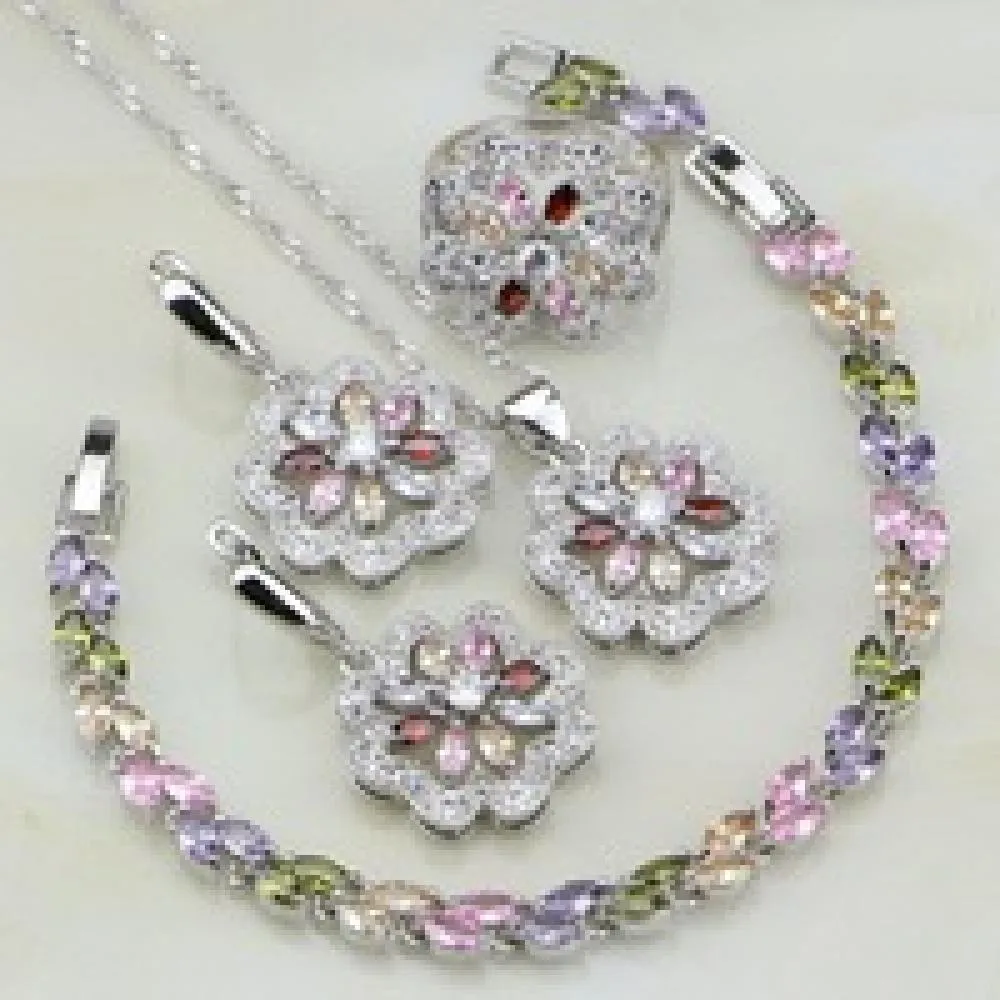 Flower-Multicolor-Cubic-Zirconia-White-CZ-925-Silver-Jewelry-Sets-For-Women-Wedding-Necklace-Earrings-Bracelet.jpg_200x200