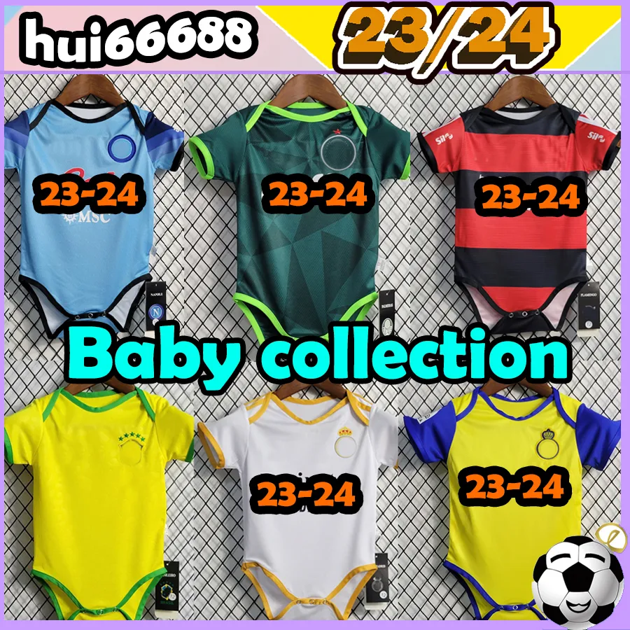 23/24 Baby Kit Soccer Jerseys Club Baby Football Uniform Collection 2023 2024 Haaland Grealish Brazils Palmeiras Flamengos Benzema Madrids Al-Nassr Football Shirt