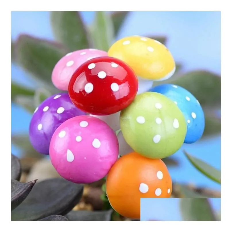 Decorazioni da Giardino 7 Colori 2Cm 3Cm Fata Schiuma Fungo Colorf Piante Artificiali in Miniatura Gnomo Simpatico Fungo Goccia Consegna Casa P Dhgil