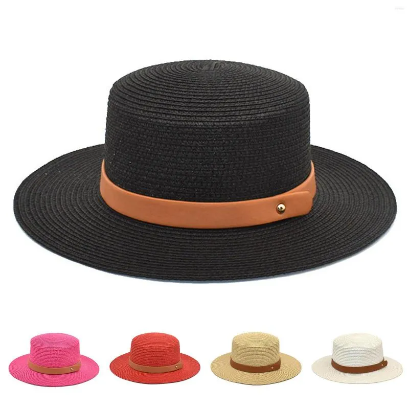 Brede rand hoeden retro western cowboy straw hoed vrouwen mannen zomer outdoor reizen strand unisex Solid Sunshade Cap Ademvol jazzcaps