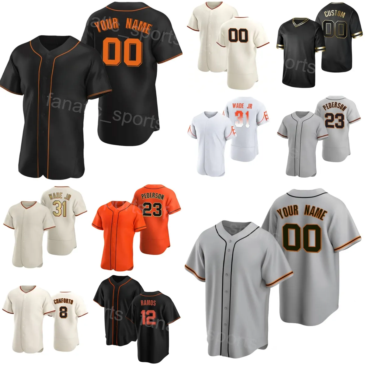 Custom Baseball 31 LaMonte Wade Jr Jersey 2 Blake Sabol 23 Joc Pederson 21 Joey Bart 12 Heliot Ramos 8 Michael Conforto Cool Base Stitched Pullover Man Kids Woman J-R