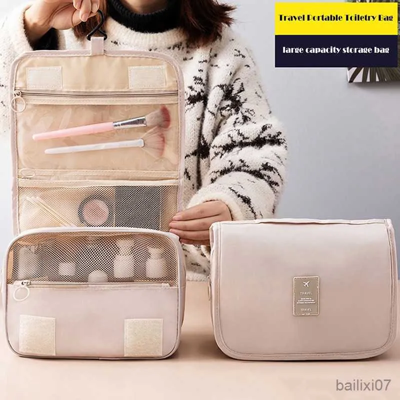 Custodie per cosmetici Nuova borsa cosmetica portatile Corea Borsa da toilette a forma di cuore per ragazza semplice Borsa cosmetica da donna di grande capacità Borsa da bagno appesa