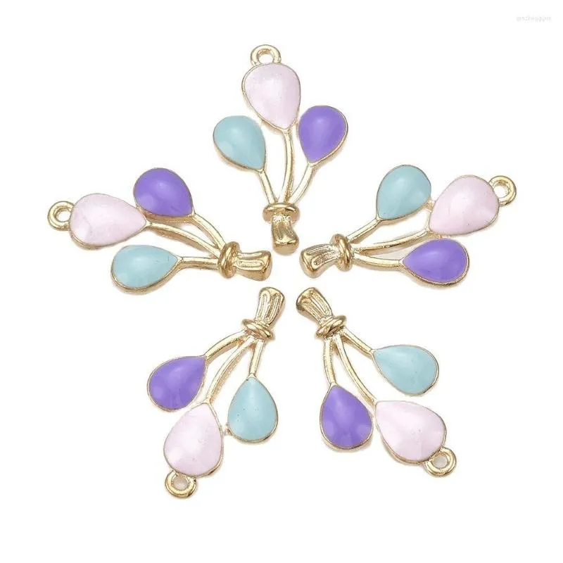 Charms 5pcs palloncino colorato smaltato in lega carina per orecchini fai-da-te collana gioielli accessori per la creazione di gioielli