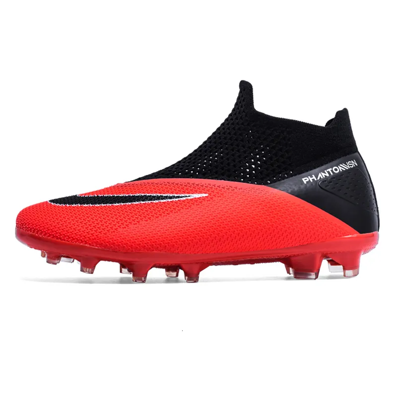 Safety Shoes Slip-On Men High-Top Soccer Shoes Anti-Slip Grass Training Football Boots Kids Ultralight Turf Sports Footwear Large Size Shoes 230519