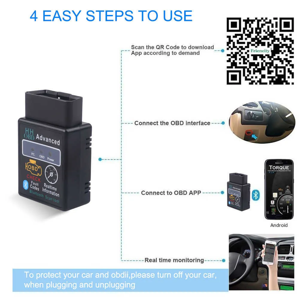 Elm327 Auto Scanner Sans Fil Obd2 Obdii Adaptateur Elm 327 Interface Obd2 /  Obd Ii Auto Diagnostic Scanner Wifi Outil