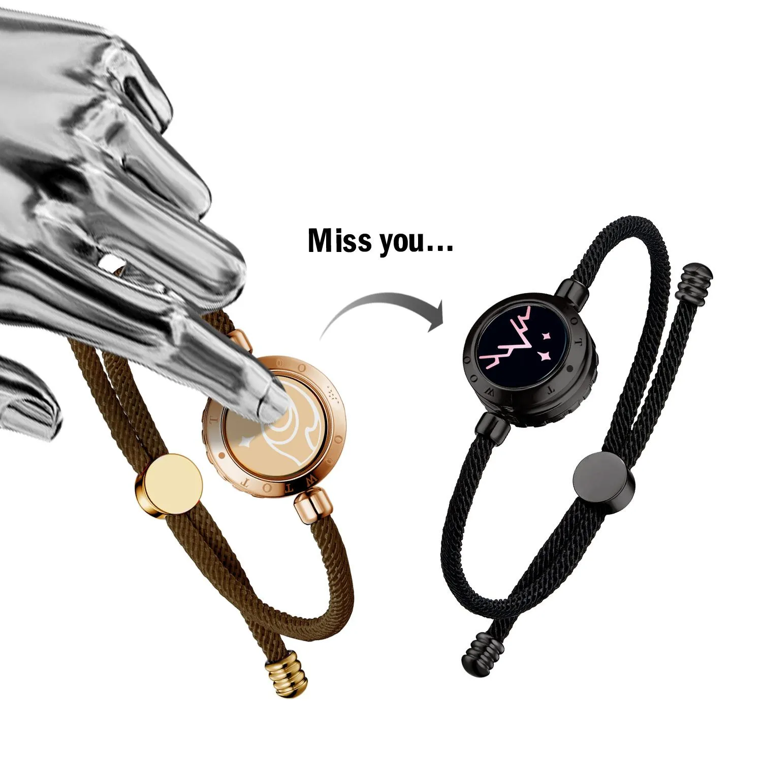 Totwoo long distance touch Bracelets for Couples Long Distance