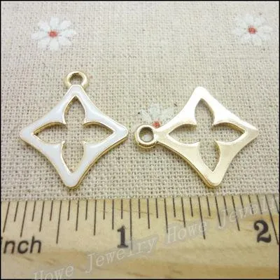 Other 500pcs 26*22mm vintage gold drop oil zakka fourleaf clover pendant DIY jewelry accessories wholesale