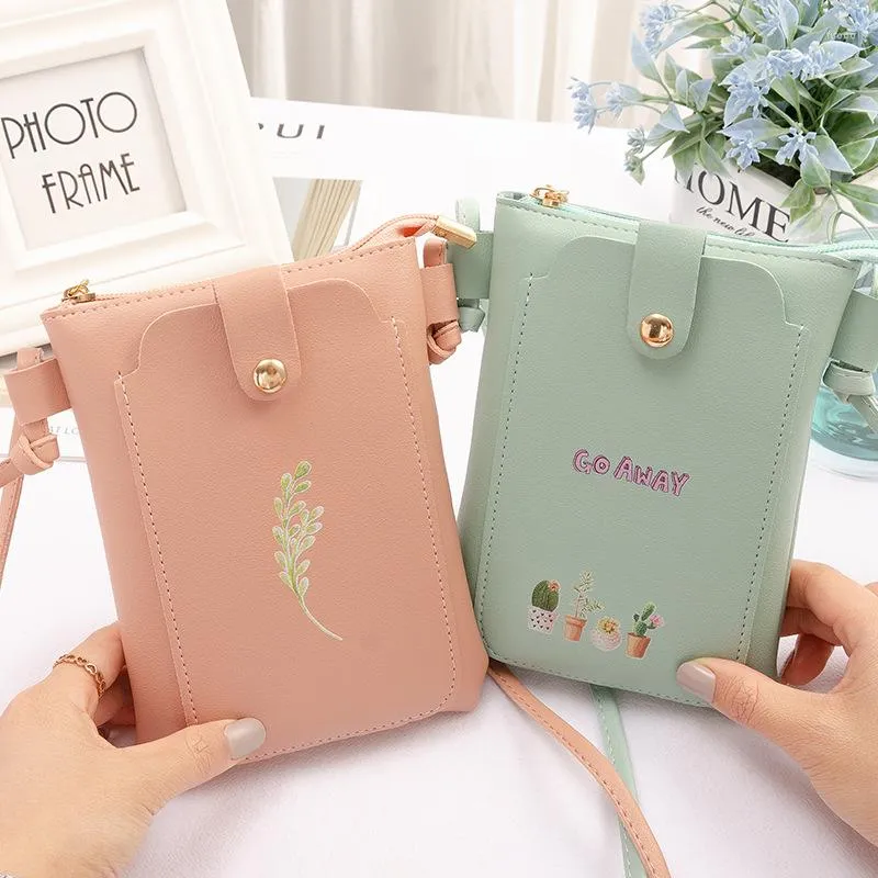 Bolsos de noche, bonito bolso de mensajero para teléfono móvil para mujer, 2023, Mini monedero pequeño sencillo con cremallera para mujer, monedero con cuello colgante y hombro