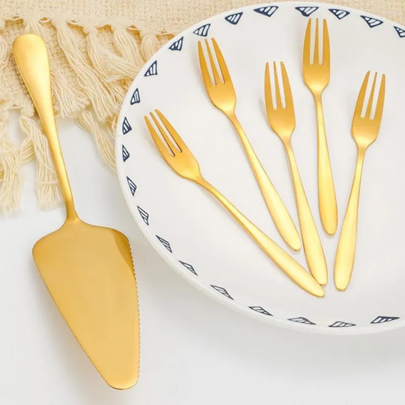 Dinnerware Sets 1 Set Fork Shovel Kit Grade Polished Surface Dessert Cutlery Stainless Steel Birthday Cake Kitchen Tools