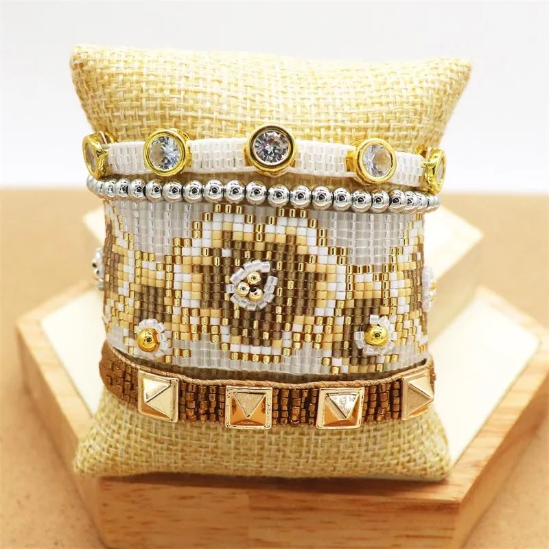 Pulseiras zhongvi pulseira para mulheres jóias na moda miyuki pulseras mujer moda 2020 pulseiras exclusivas boho bijoux artesanal tear tecido