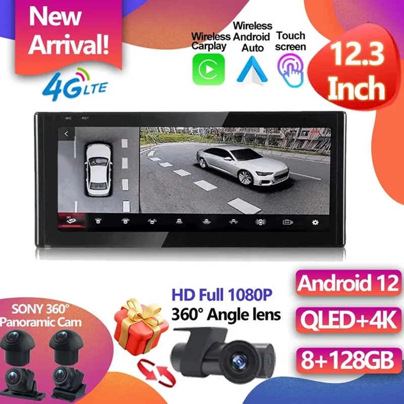 Para Audi A3 8V 2012 - 2020 10,25 "Android12 Radio Multimedia estéreo para coche GPS para coche Monitor Carplay Player BT WiFi + 4G IPS-3