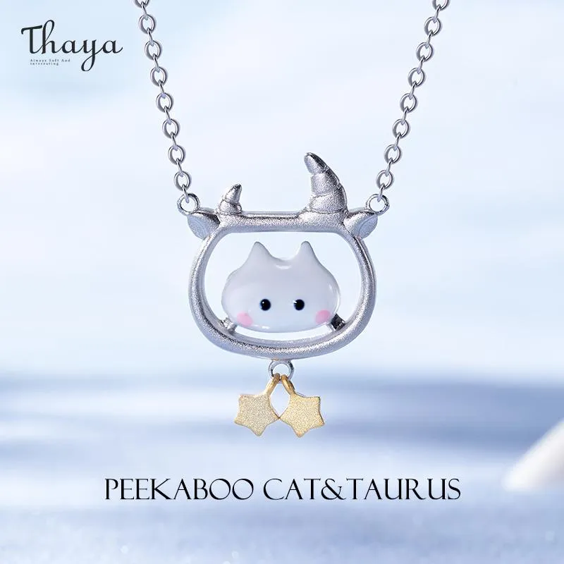 Colares Thaya Peekaboo Colar Taurus Colar Pingente para Mulheres Design Original Colar Romático Colar Jóias Elegantes Jóias Feminina Presente Feminino