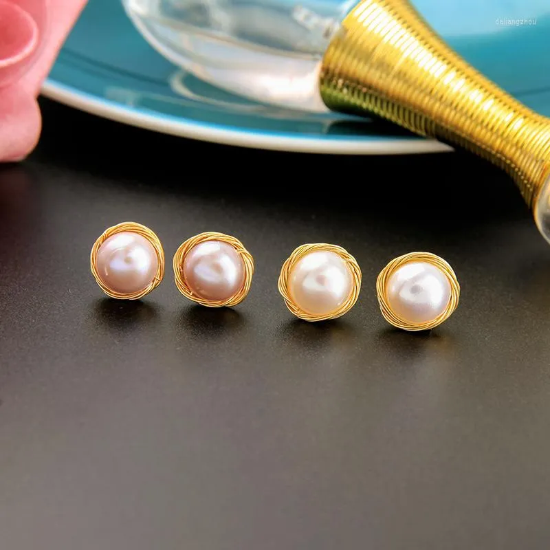 Boucles d'oreilles 2023 perles de culture abeille boucle d'oreille à la main Baroque perle insecte coquille fleurs carré pour les femmes désherbage bijoux