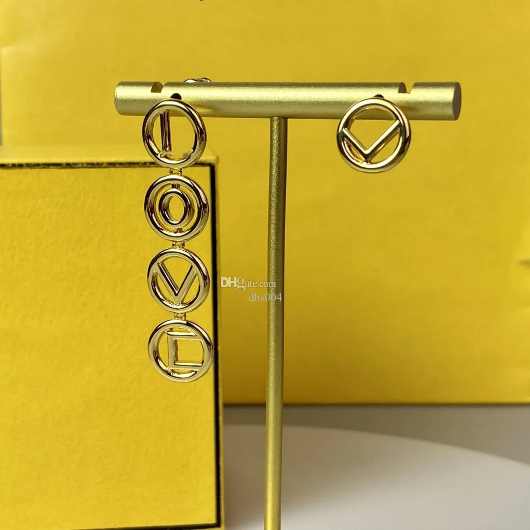 Dames Premium Gold Earring Designer Stud Trendy Earring Ffity Luxury Brief Letter F Geometrisch Design oorbellen Mode -sieraden AF2A