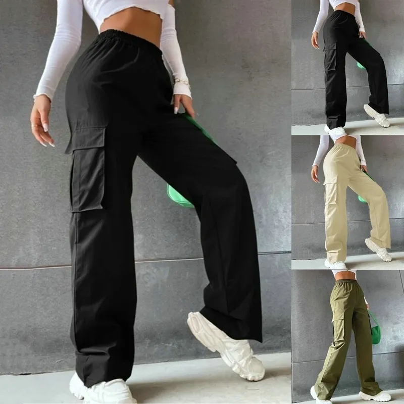 Women s Two Piece Pants Oversize Large Pockets Cargo Parachute Women Streetwear Vintage Hip Hop Wide Leg Joggers Baggy Sweatpants Techwear 230520