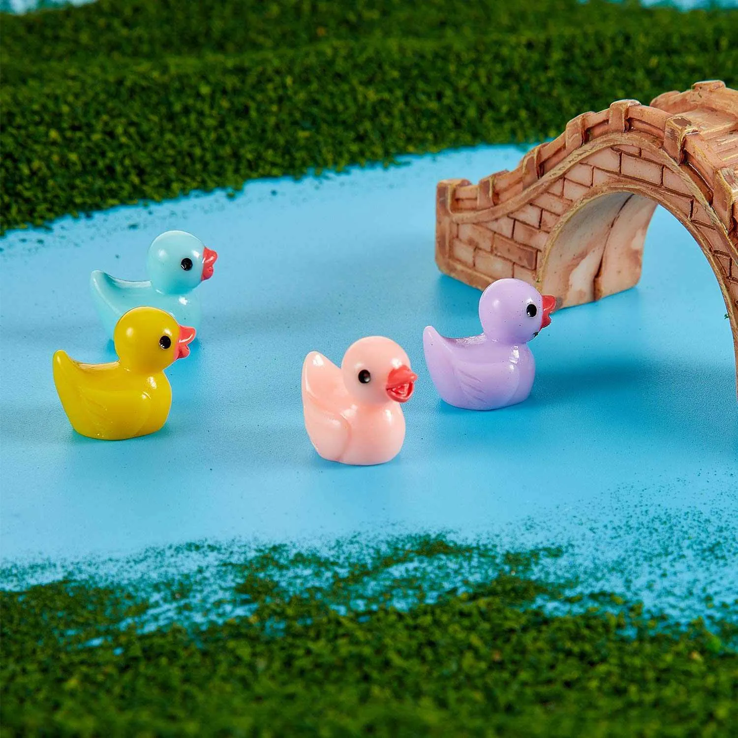 Pack De 50 Mini Patos De Resina Luminosos – Figuras De Colores Para Decoración De Jardín, Casas De Muñecas, Suculentas Y Paisajes, 9 Colores Variados